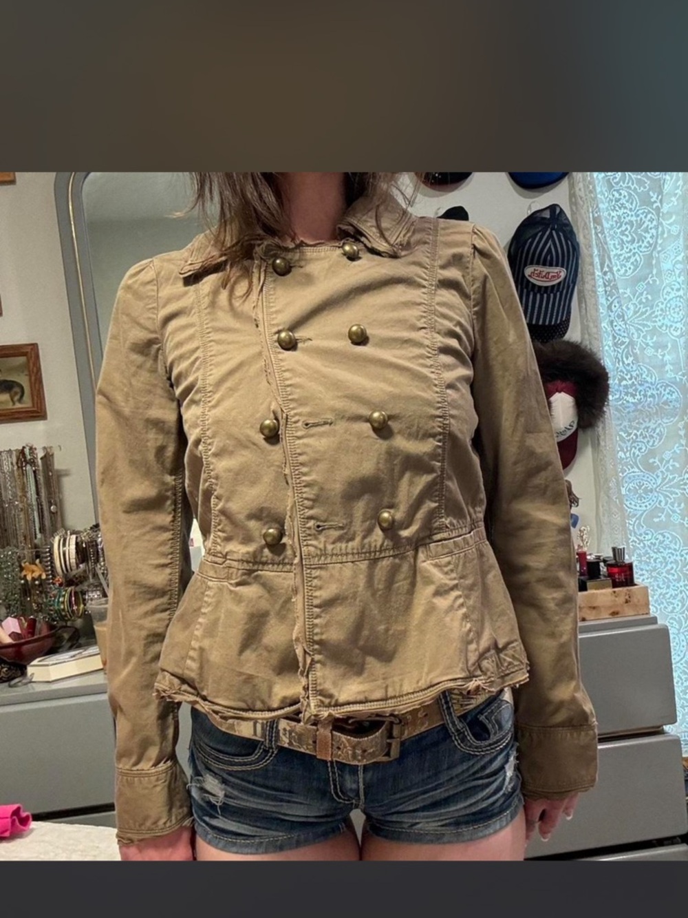 Military Style Peplum Jacket